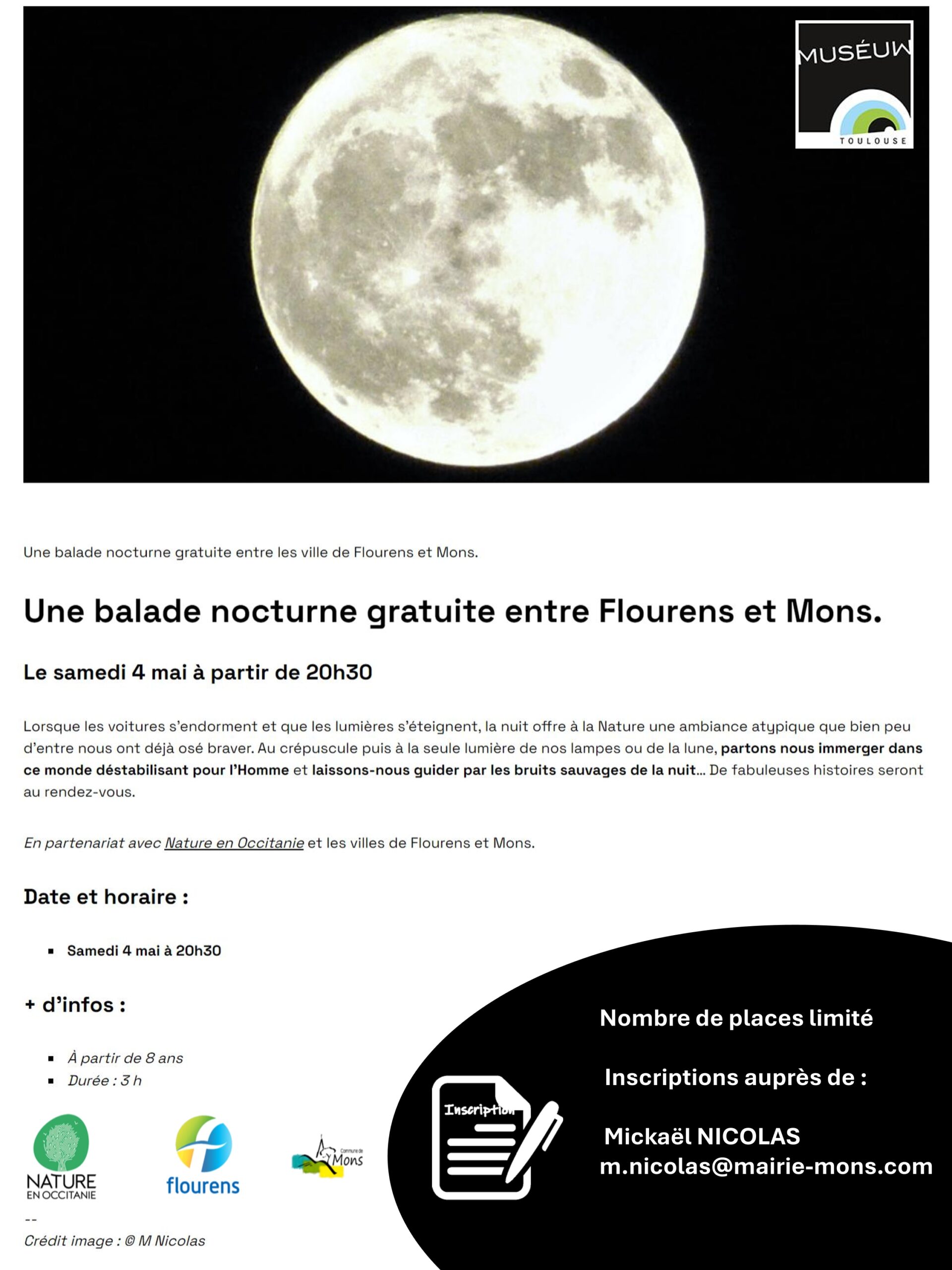 Balade nocturne entre Mons et Flourens