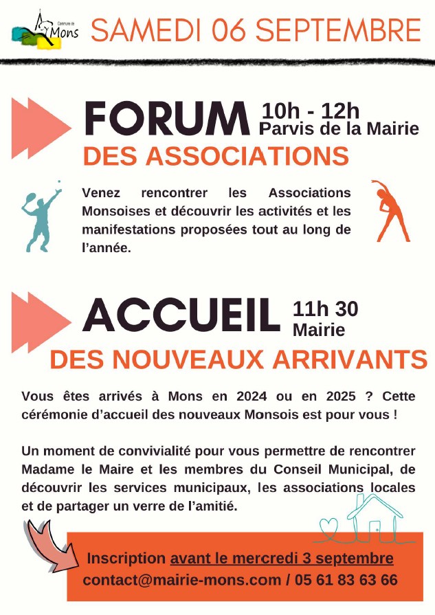 Forum des Associations / Accueil des nouveaux Monsois
