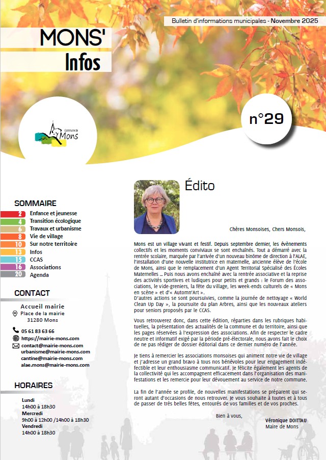 Mons infos N°29 – Novembre 2025